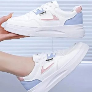 stylish walking partywear sneakers casual shoes sneakers for women (white, blue , 8)